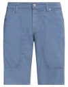 Jeckerson Man Shorts & Bermuda Shorts Pastel Blue Size 33 Cotton, Elastane In Blue