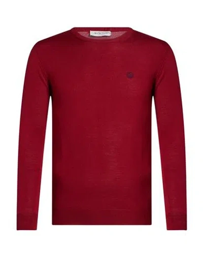 Jeckerson Man Sweater Burgundy Size S Merino Wool In Red
