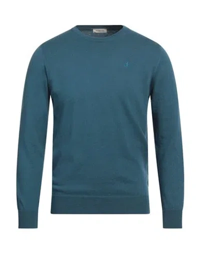 Jeckerson Man Sweater Deep Teal Size Xl Cotton, Wool In Green