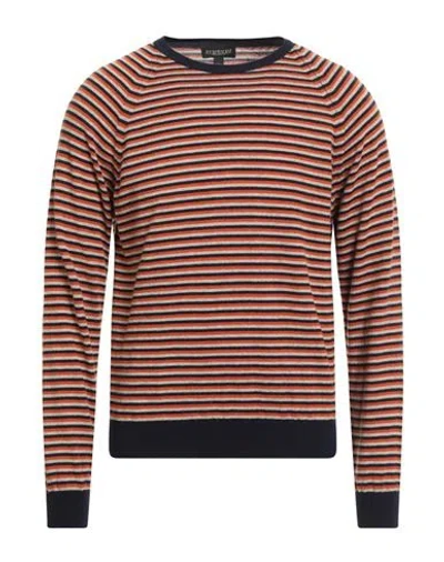 Jeckerson Man Sweater Orange Size M Virgin Wool In Multi
