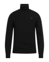 Jeckerson Man Turtleneck Black Size Xl Viscose, Wool, Polyamide, Cashmere In Black