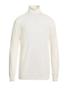 Jeckerson Man Turtleneck Cream Size Xxl Viscose, Wool, Polyamide, Cashmere In White