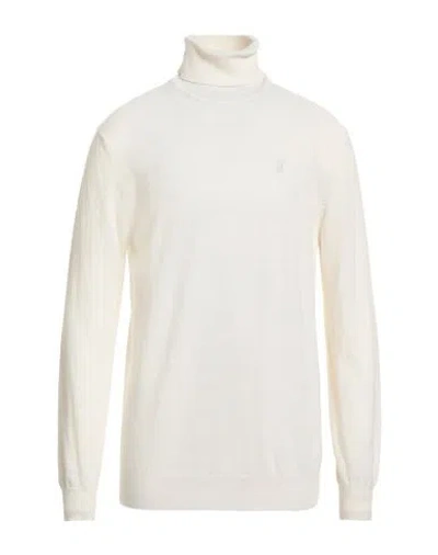 Jeckerson Man Turtleneck Cream Size Xxl Viscose, Wool, Polyamide, Cashmere In White