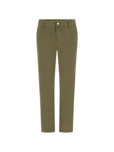 Jeckerson Patch-detail Straight-leg Trousers In Green