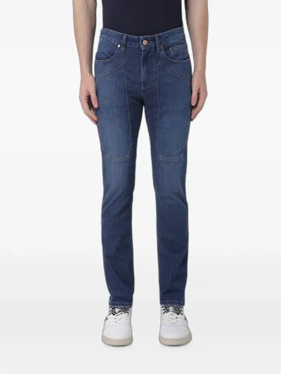 Jeckerson Skinny-fit Paneled Jeans In Multi