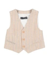 Jeckerson Toddler Boy Tailored Vest Sand Size 6 Linen, Cotton, Polyester In Beige