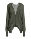 Jeckerson Woman Cardigan Military Green Size L Polyamide, Mohair Wool In Green