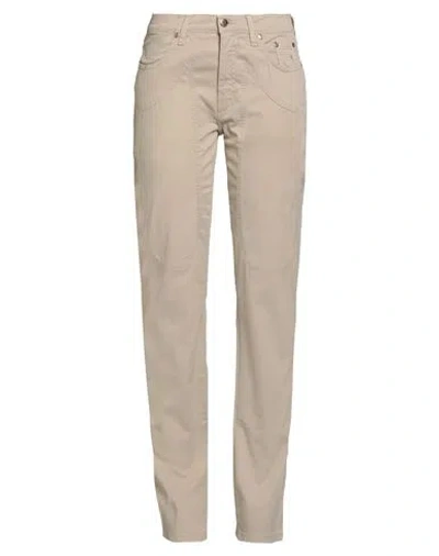 Jeckerson Woman Pants Beige Size 30 Cotton, Elastane, Polyester, Polyurethane In Sand