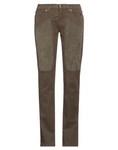Jeckerson Woman Pants Military Green Size 30 Cotton, Elastane, Polyester, Polyurethane