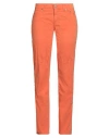 Jeckerson Woman Pants Orange Size 31 Cotton, Elastane In Red