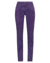 Jeckerson Woman Pants Purple Size 28 Cotton, Elastane, Polyester, Polyurethane