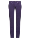 Jeckerson Woman Pants Purple Size 29 Cotton, Elastane