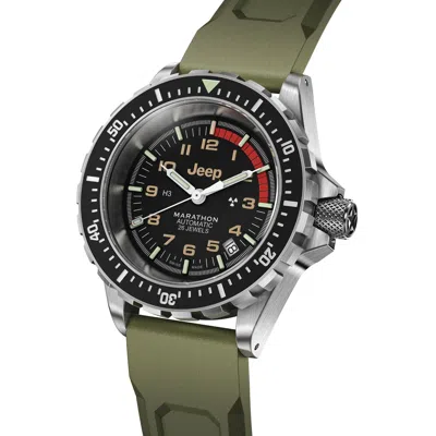 Pre-owned Jeep 41mm  Rubicon Gsar (diver's Automatic) Watch By Marathon Ww194006ss-4101