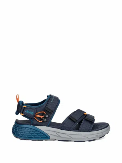 Jeep Groove Touch-strap Flat Sandals In Blue
