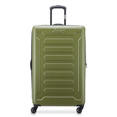 Jeep Jh004c Checked-large 28 Inch Hardside Expandable Luggage With Spinner Wheels In Green