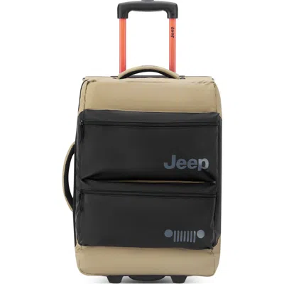 Jeep Js006b 20 Inch Two Wheel Rolling Travel Duffle Bag In Sand