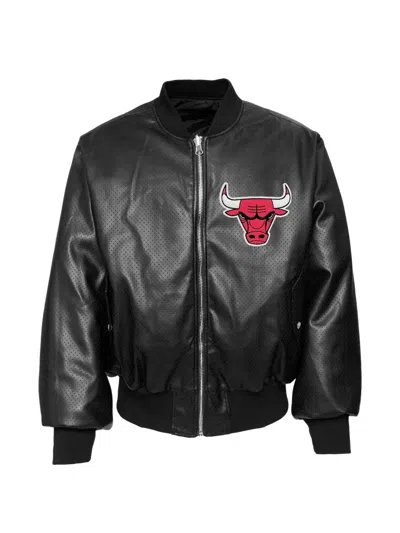 Jeff Hamilton Chicago Bulls Reversible Bomber Jacket In Black