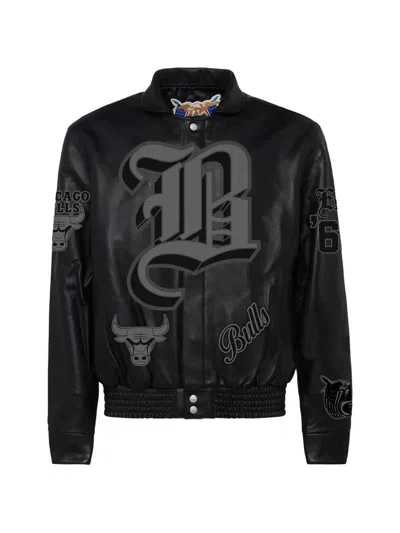 Jeff Hamilton Chicago Bulls Varsity Bomber Jacket In Black