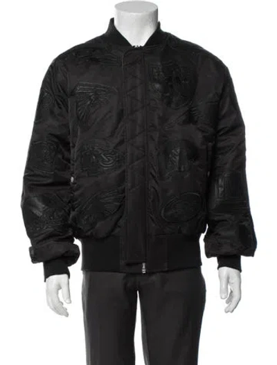 Pre-owned Jeff Hamilton Graphic Print Bomber Jacket In Black