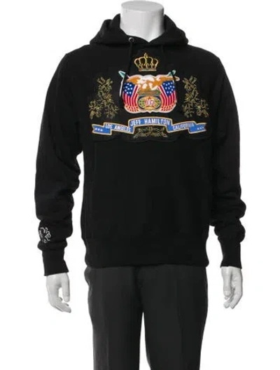 Pre-owned Jeff Hamilton Graphic Print Crew Neck Hoodie In Black