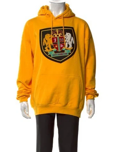 Pre-owned Jeff Hamilton Graphic Print Crew Neck Hoodie In Orange/yellow