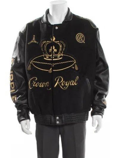 Pre-owned Jeff Hamilton Graphic Print Moto Jacket In Black