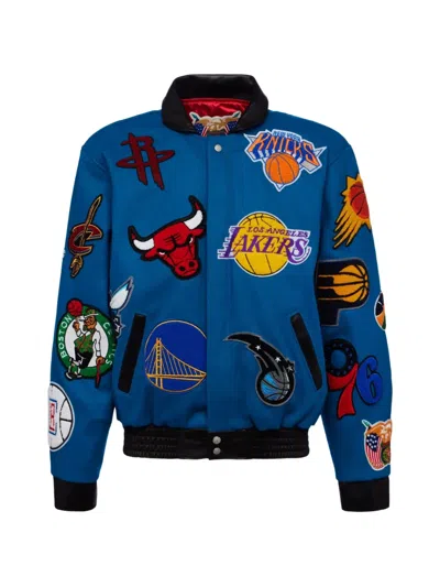 Jeff Hamilton Nba Collage Bomber Jacket In Blue
