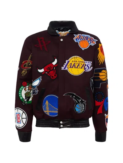 Jeff Hamilton Nba Collage Patch Jacket In Brown