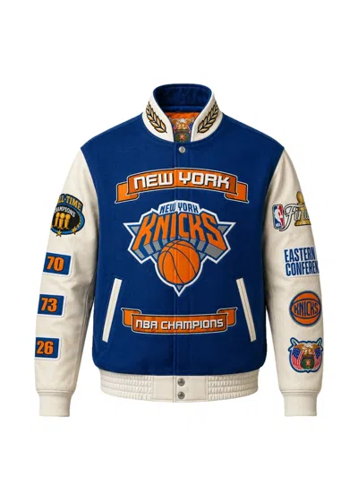 Jeff Hamilton New York Knicks 2026 Nba Bomber Jacket In Blue