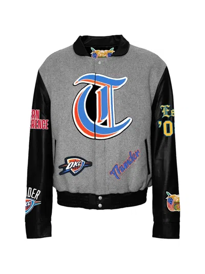 Jeff Hamilton Oklahoma City Thunder Varsity Jacket In Gray