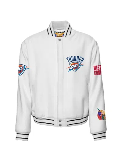 Jeff Hamilton Oklahoma City Thunder Varsity Jacket In White