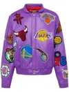 Jeff Hamilton X Nba Collage Jacket In 紫色