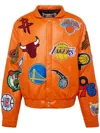Jeff Hamilton X Nba Collage Jacket In 橘色