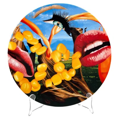 Pre-owned Jeff Koons "lips" Coupe Service Plate By Bernadaud In Brown