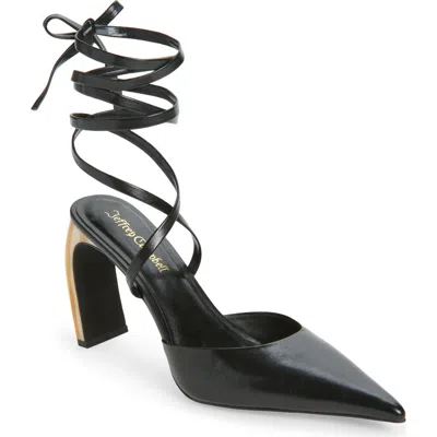 Jeffrey Campbell Accural Ankle Wrap Pointed Toe Pump In Black