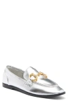 Jeffrey Campbell Addie Bit Loafer In Silver Gold