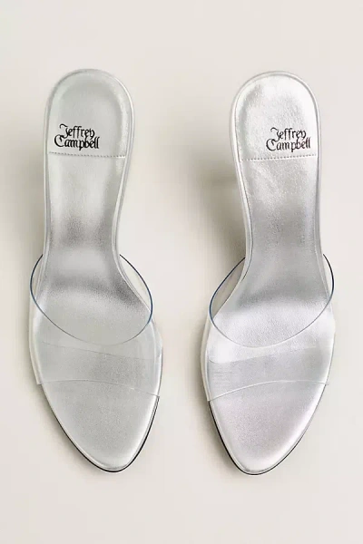 Jeffrey Campbell Agent Suede Mule Heels In Silver