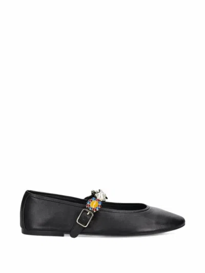 Jeffrey Campbell Amarissa Embellished Buckled Ballet Flats In Multi