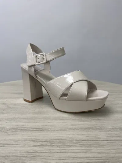 Jeffrey Campbell Amma Platform Sandal In Ivory Patent In White