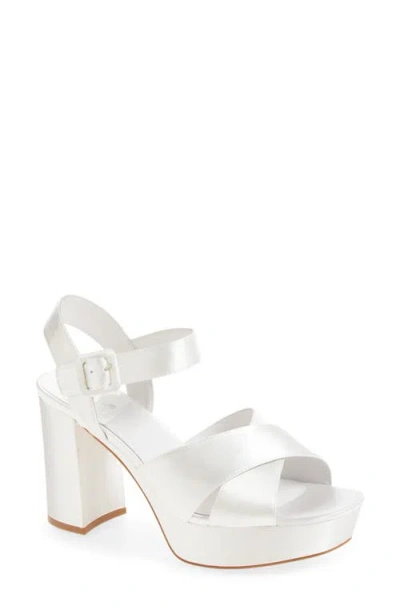 Jeffrey Campbell Amma Platform Slingback Sandal In White