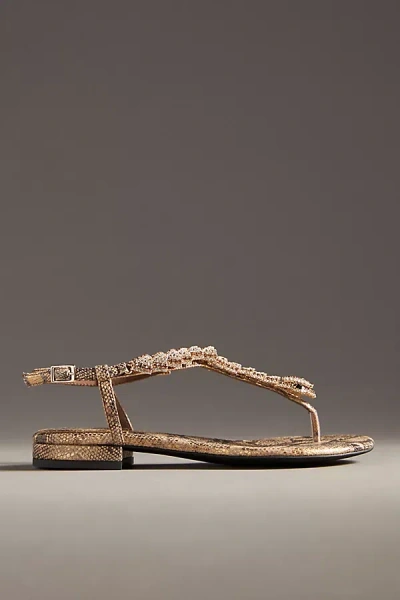 Jeffrey Campbell Animal Jewel Sandals In Gold