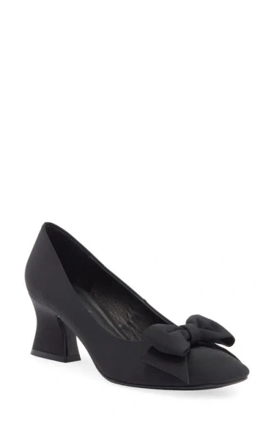 Jeffrey Campbell Anneliese Bow Pump In Black Faille