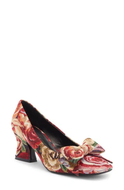 Jeffrey Campbell Anneliese Bow Pump In Rose Tapestry