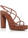 Jeffrey Campbell Aperitif Womens Faux Leather Ankle Strap Platform Sandals In Brown