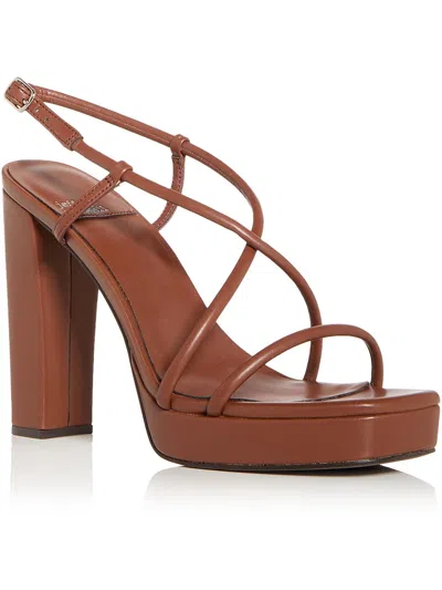 Jeffrey Campbell Aperitif Womens Faux Leather Ankle Strap Platform Sandals In Brown