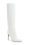 Jeffrey Campbell Arsen Knee High Stiletto Boot In White