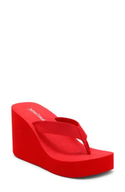 Jeffrey Campbell Astria Platform Wedge Sandal In Red