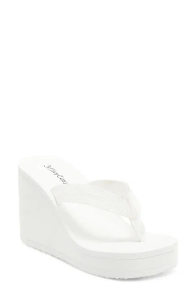 Jeffrey Campbell Astria Platform Wedge Sandal In White