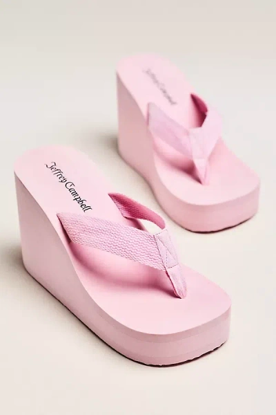 Jeffrey Campbell Astria Wedge Thong Sandals In Pink
