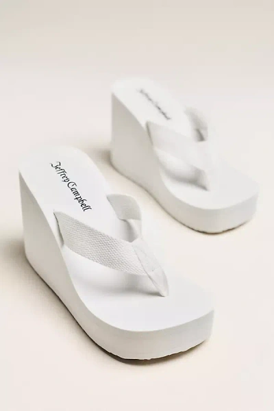 Jeffrey Campbell Astria Wedge Thong Sandals In White